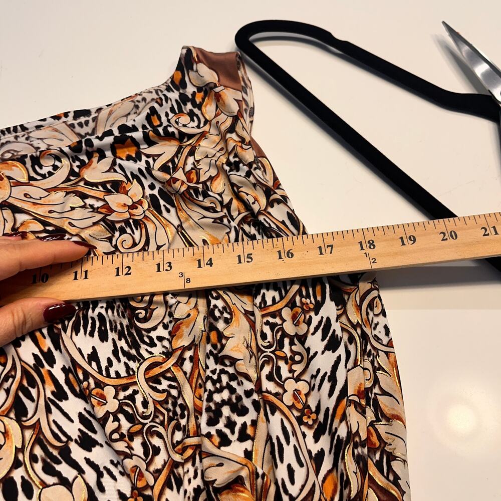 Cache Brown Leopard Print One Shoulder Blouson Mi… - image 5